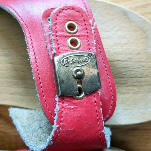 Dr. Scholl’s 70's Original Collection Leather Wood Slide Exercise Clog Sandals - Picture 5 of 12